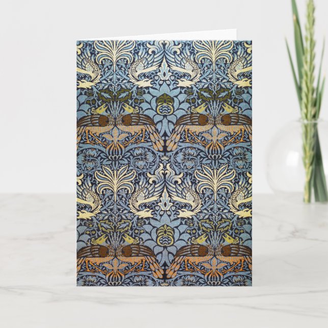 Carte Peacock et Dragon, William Morris (Devant)