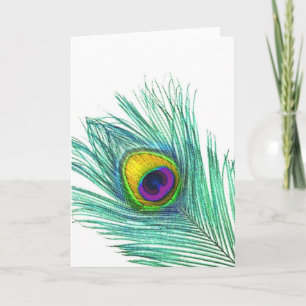 Carte Peacock Feather note cards