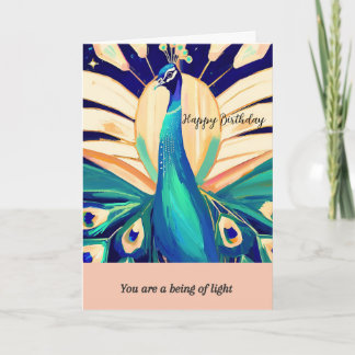 Carte peacock happy birthday