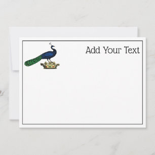 Carte Peacock héraldique Vintage stylisé sur Couronne C