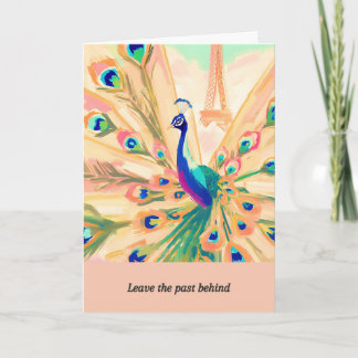 Carte peacock message happy birthday