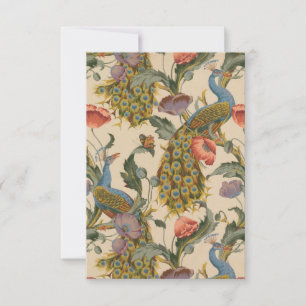 Carte Peacock Motif vintage Art coloré