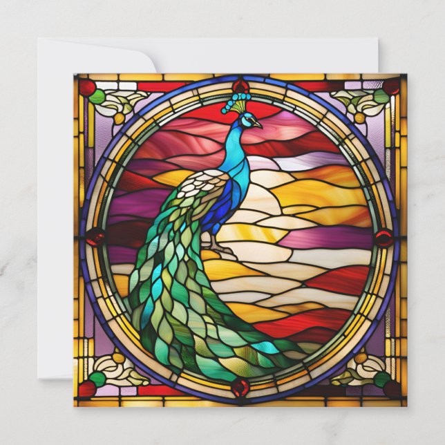 Carte Peacock on Pink (Devant)