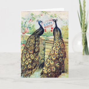 Carte Peacocks vintages - Bonne fête des mères