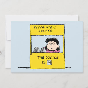 Carte Peanuts Lucy & le docteur est là