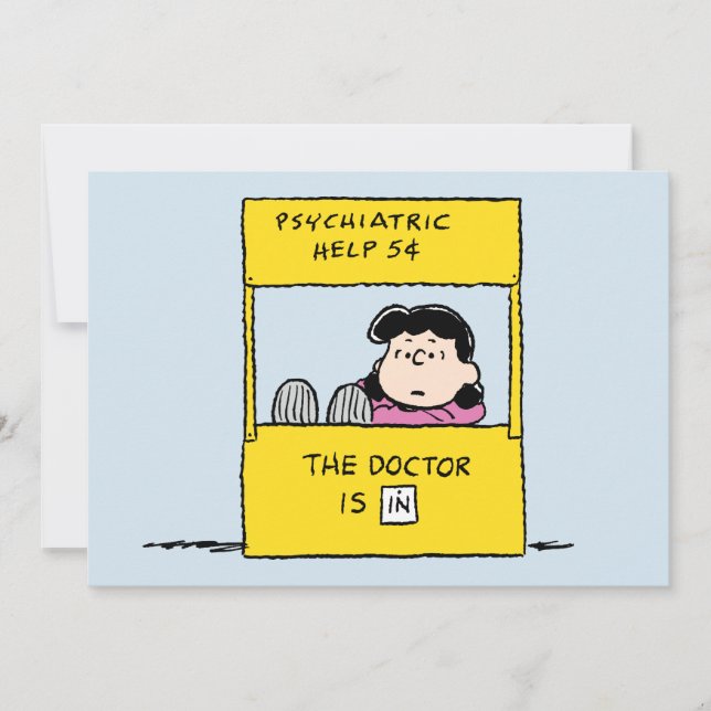 Carte Peanuts | Lucy & the Doctor Is In (Devant)