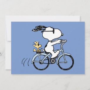 Carte Peanuts Snoopy & Woodstock Bicyclette