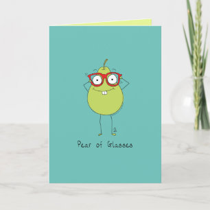 Carte Pear of Glasses Funny & mignonne Pear Pun Card