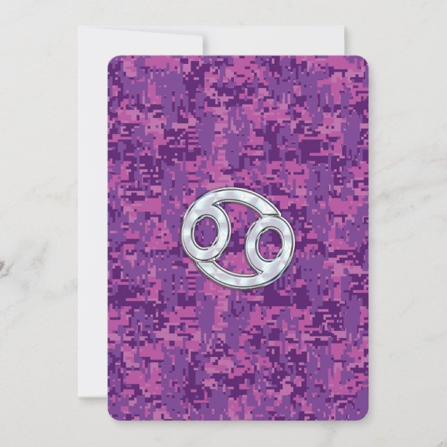 Carte Pearle comme cancer Zodiac Connexion Camo numériqu (Devant)