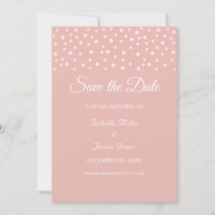 Carte Pearls Gold Rose Wedding Enregistrer la date Invit