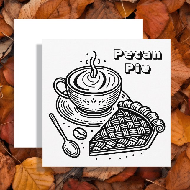 Carte Pecan Pie et Café | Couleur (Créateur téléchargé)
