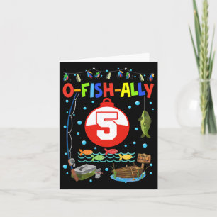 Carte Pêche 5 ans 5e anniversaire Boy Anniversaire Party
