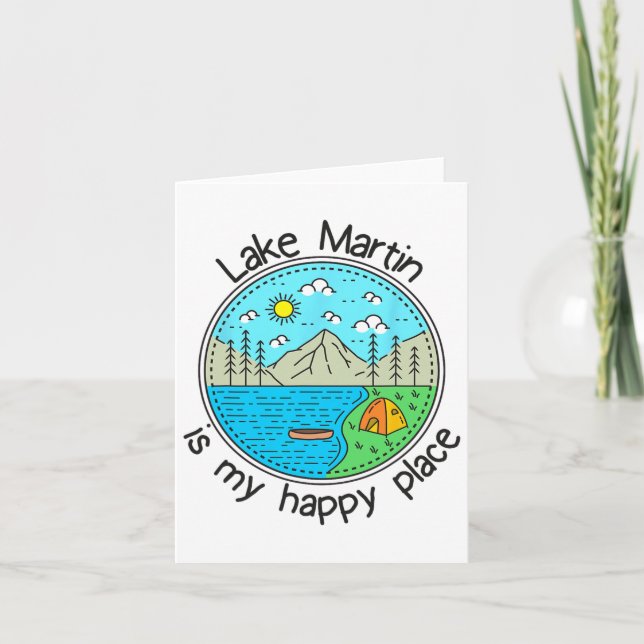 Carte Pêche Bateau Camping - Mon endroit heureux Lac Mar (Devant)