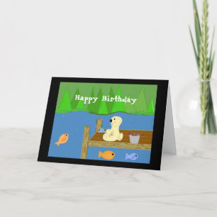 Carte Pêche outre du dock - salutation d'anniversaire