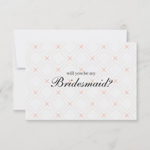 Carte Pêche pastel et crème Veux-tu être ma demoiselle d