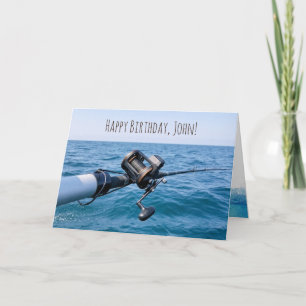 Carte Pêcher la bobine sur l'eau Anniversaire