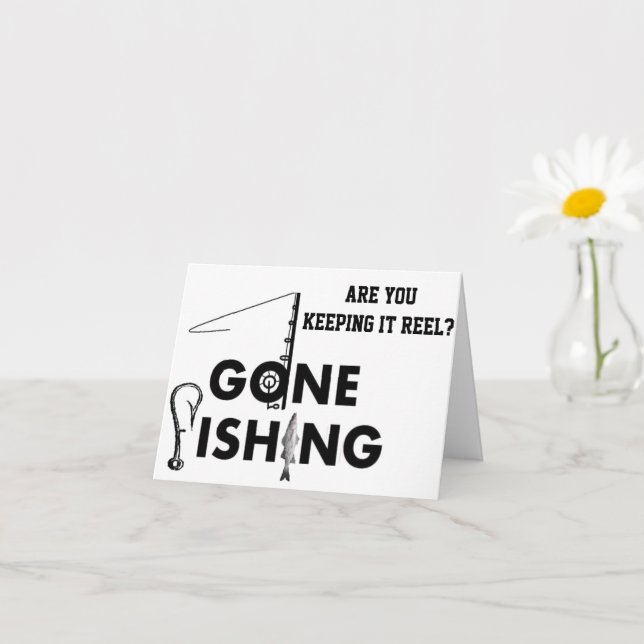 Carte PÊCHEUR **60e ANNIVERSAIRE** LE MAINTENANT REEL (Petite plante)