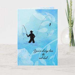 Carte "Pêcheur à la mouche" Joyeux anniversaire