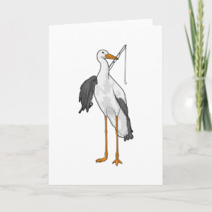 Carte Pêcheur à la pêche à la cigogne Canne à pêche