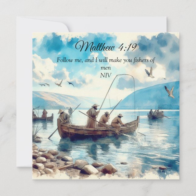 Carte Pêcheurs d'hommes Scripture Verse (Devant)