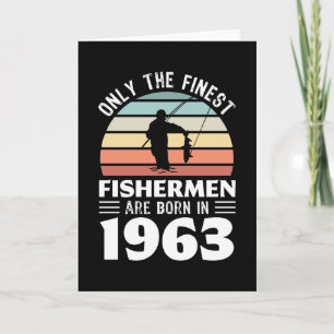 Carte Pêcheurs nés en 1963 60e anniversaire de pêche cad