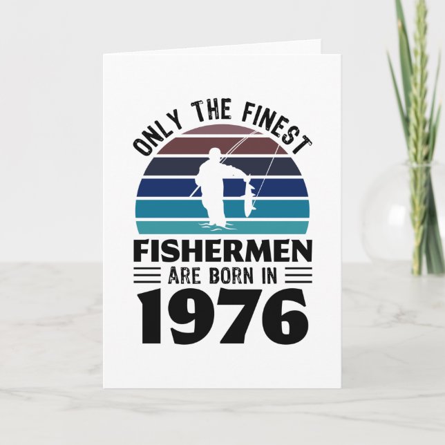 Carte Pêcheurs nés en 1976 50e anniversaire de pêche cad (Devant)
