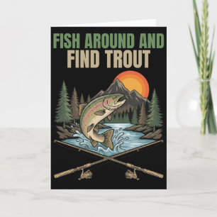 Carte Pêchez autour et trouvez la truite Drôle d'humour 