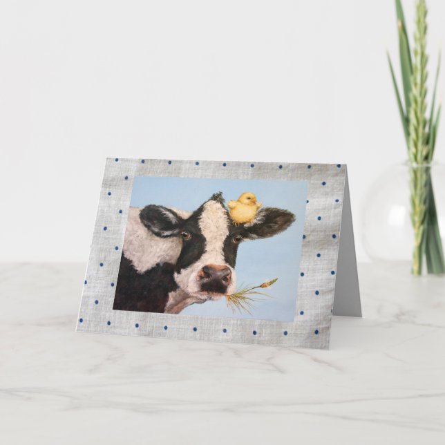 Carte Peep et vache à points (Devant)