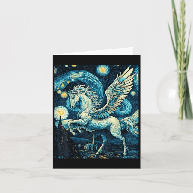 Carte Pegasus Sous Starry Night Sky Art Graphisme Christ (Devant)