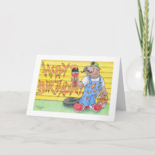 Carte Peintre de Chambre de castor d'anniversaire