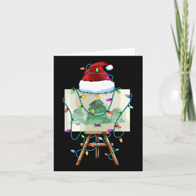 Carte Peintre de Noël Design Père Noël Xmas Peintre Arti (Devant)