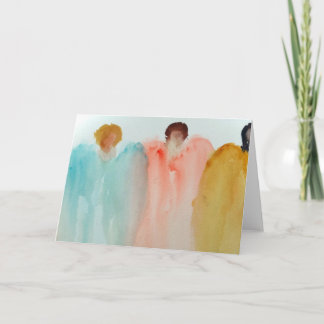 Carte Peinture à l'aquarelle de 3 anges, personnages ou 