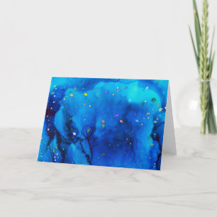 Carte Peinture à l'encre à l'alcool holographique de l'o