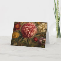 Peinture à l'huile botanique vintage de pivoine et