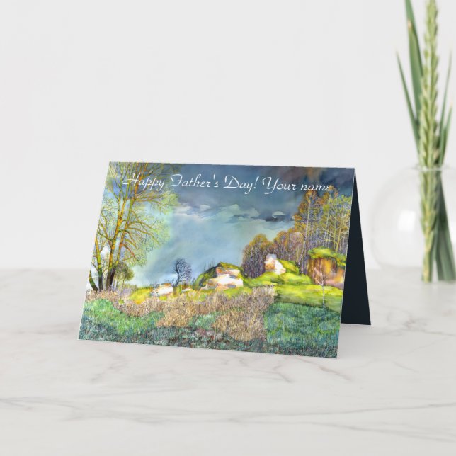 Carte Peinture à orage de printemps Aquarelle (Devant)