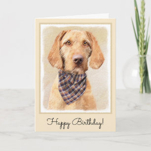 Carte Peinture à poils durs Vizsla - Jolie Art Original 