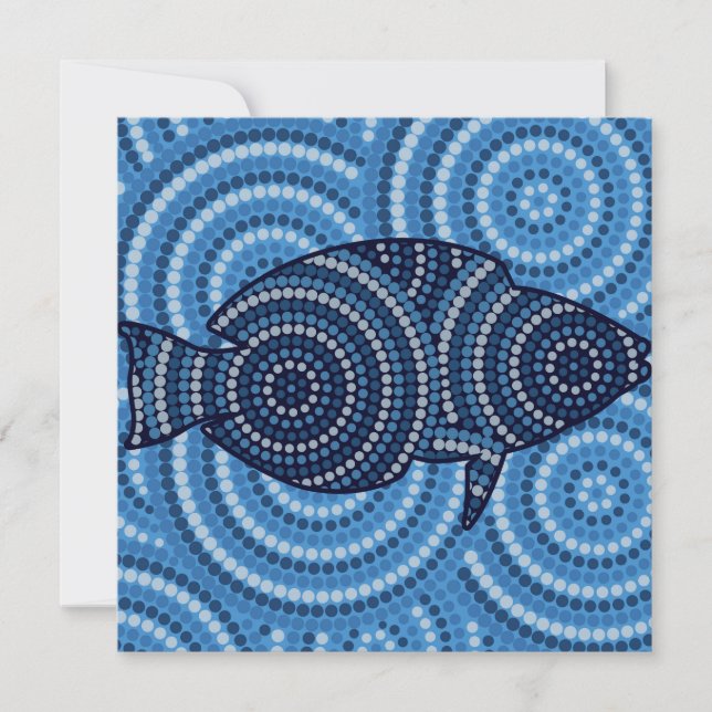Carte Peinture à points de poisson autochtone (Devant)