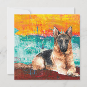 Carte Peinture Abstraite de Berger Allemand Artistique