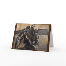 peinture acrylique du cheval soufflé noir