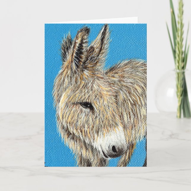 Carte Peinture amicale pour âne (Devant)