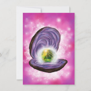 Carte peinture art Pearl Oyster avec paysage imaginaire