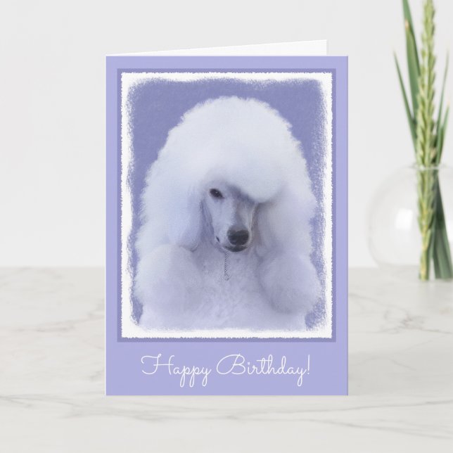 Carte Peinture blanche standard pour caniche - Art origi (Devant)