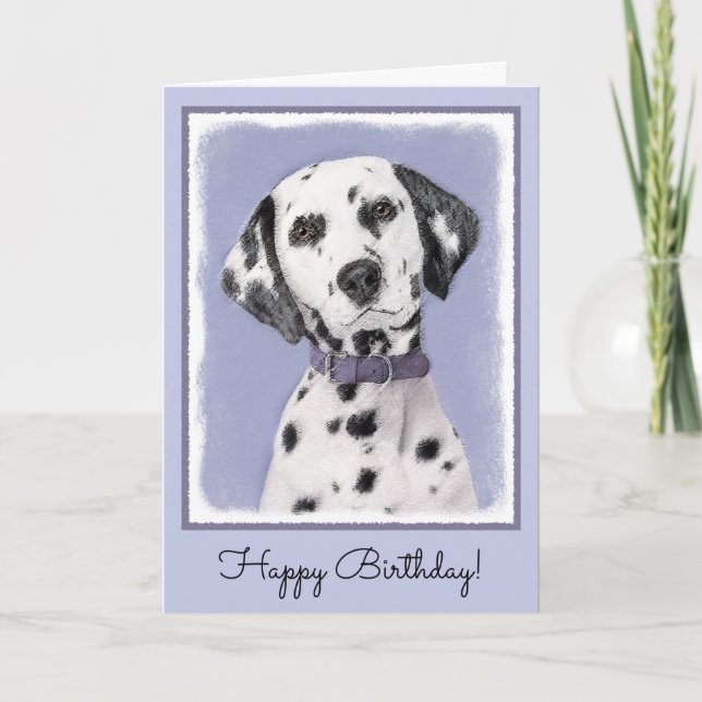 Carte Peinture Dalmatienne - Cute Original Chien Art (Devant)