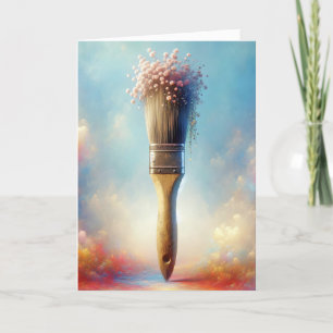 Carte Peinture d'anniversaire avec le souffle du bébé