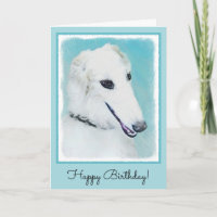 Peinture de Borzoi (blanc) - Beau art original de 