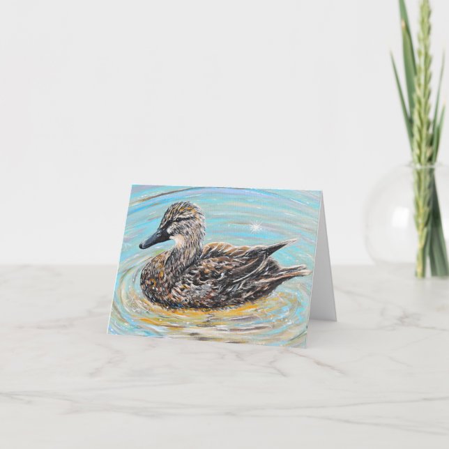 Carte Peinture de canard à colle féminin (Devant)