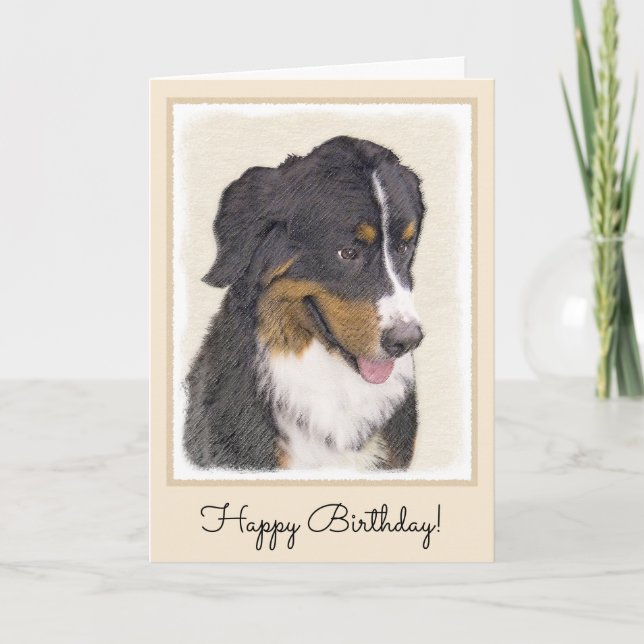 Carte Peinture de chien de montagne bernoise - Art origi (Devant)