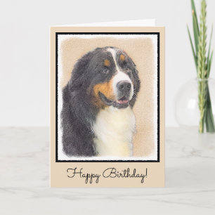 Carte Peinture de chien de montagne bernoise - Art origi