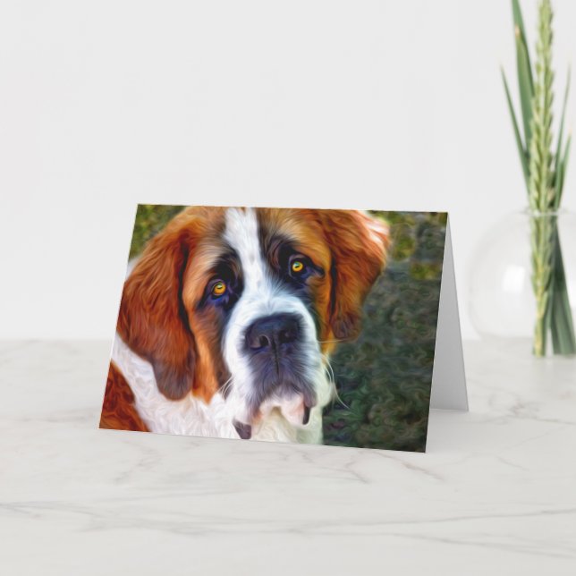Carte Peinture de chien St Bernard (Devant)