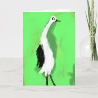 Carte Peinture de cigogne fantaisiste et originale